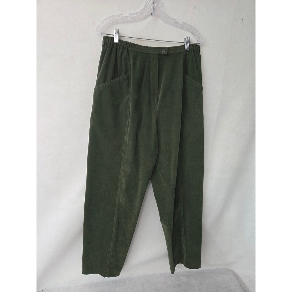 Vintage Koos of course! Olive Green Faux Suede Tapered Pants Size 16 High Rise